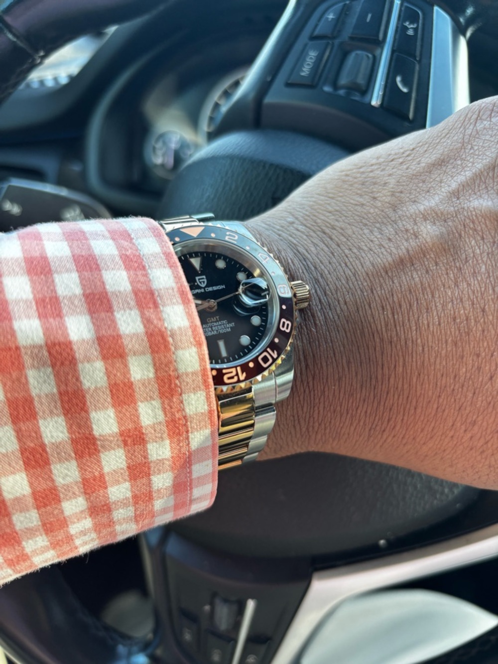 Pagani Design PD-1662 GMT Elegant Two-Tone Watch with Black Dial